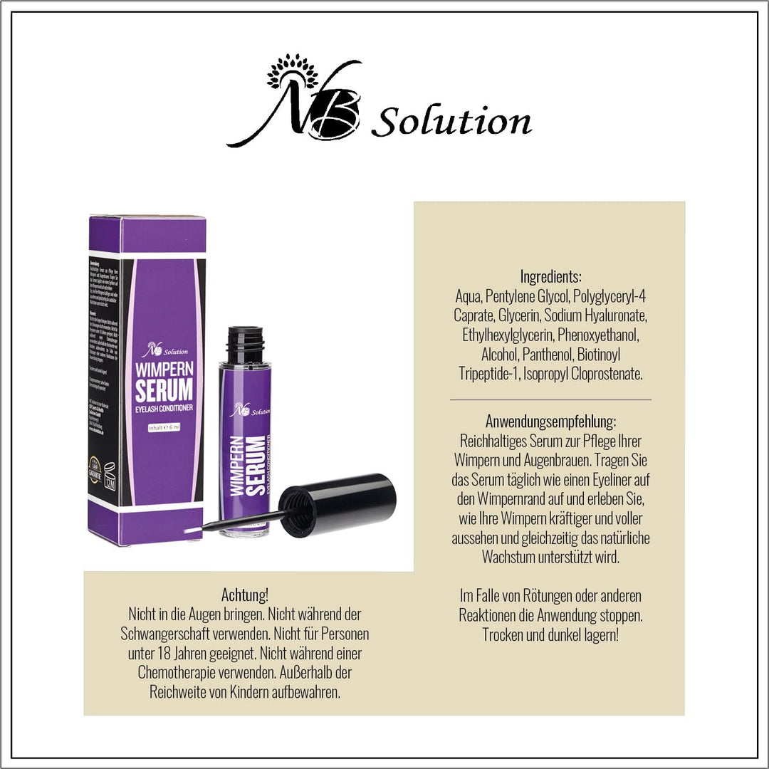 Wimpernserum 6 ml Zur Verlängerung Der Wimpern Und Augenbrauen - Vorratspackung - Eyelashes Growth E