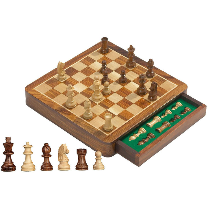 Philos 2725 - Schachkassette Exklusiv, Feld 30 mm, Königshöhe 65 mm, mit Schublade, magnetisch