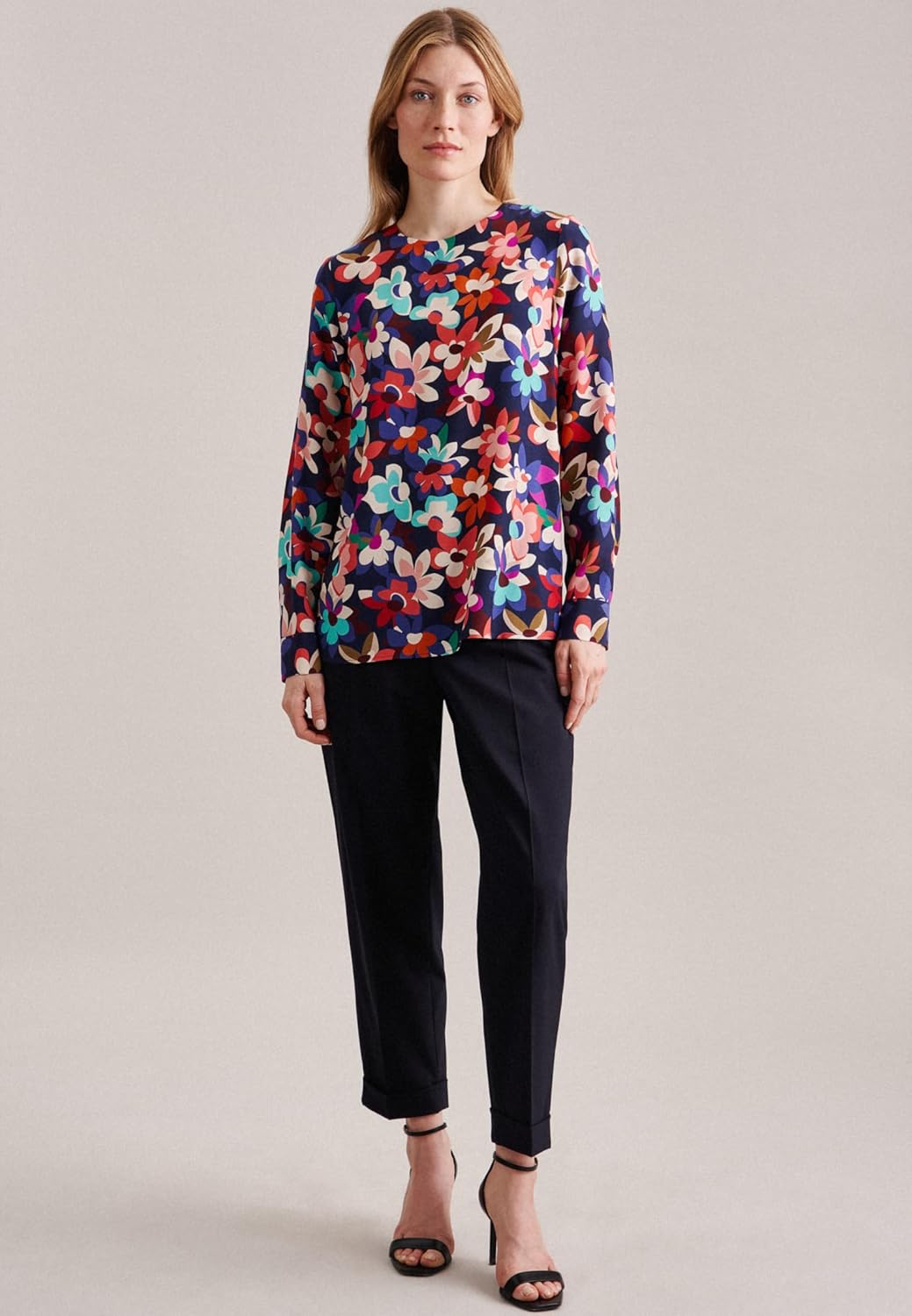 Seidensticker Damen Regular Fit Langarm Bluse 36 Blau, 36 Blau