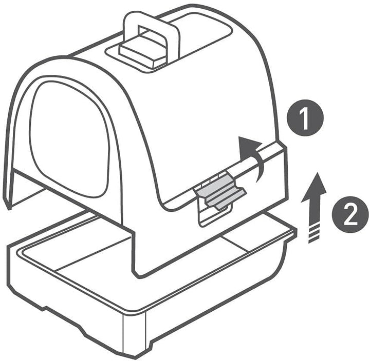Curver 2068961 petlife Katzentoilette mit Deckel, Katzenklo inklusive Schaufel, moderne Rattangeflec