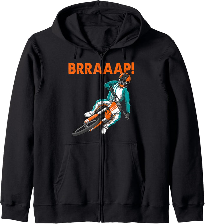 Brraaap Motocross Motorrad Dirtbike Offroad Biker Kinder Kapuzenjacke