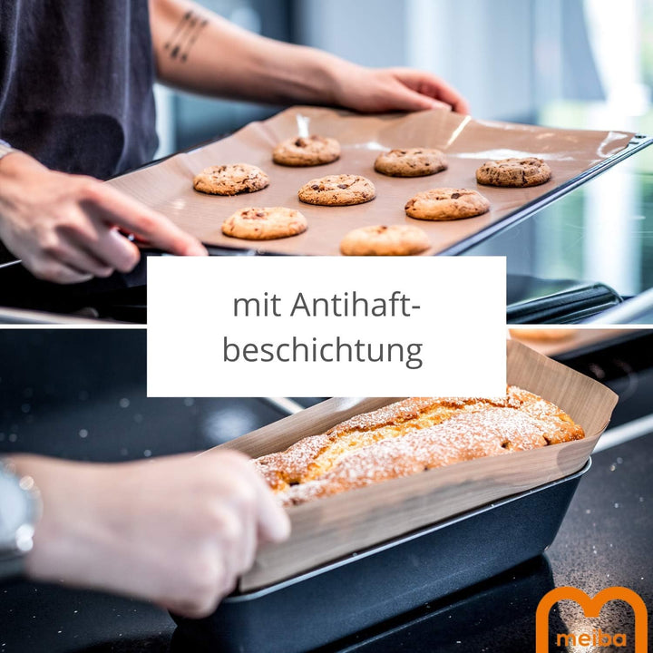 Dauerbackfolie für Backofen (8er Set) meiba, Backpapier wiederverwendbar, Backmatte rund, Dauerbackf