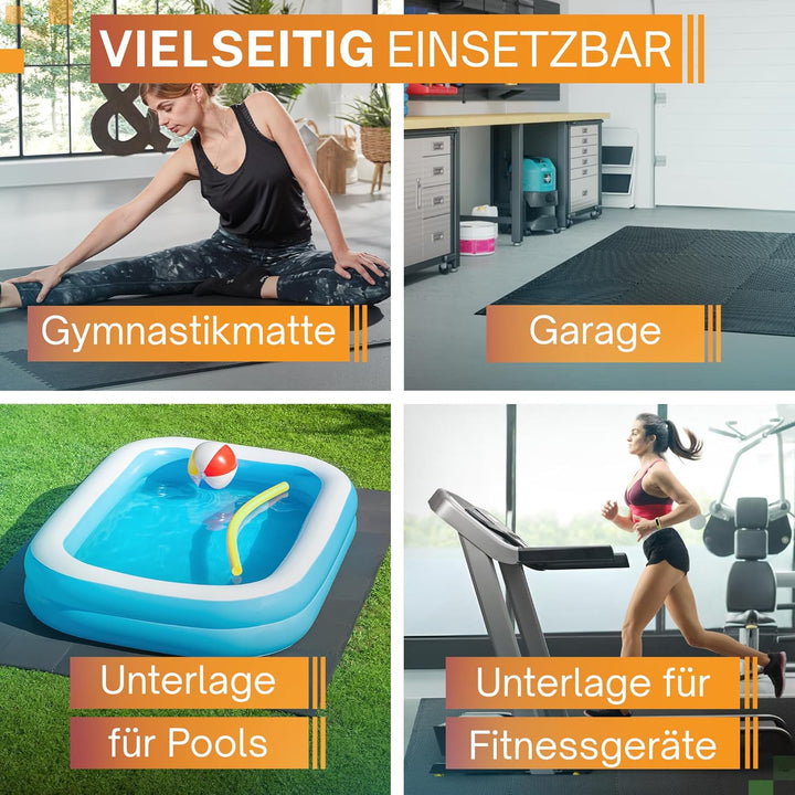 bonsport 12-60 Stück Bodenschutzmatte Fitness 40x40 cm - Sportmatte Puzzle Unterlage Hantelbank Gerä