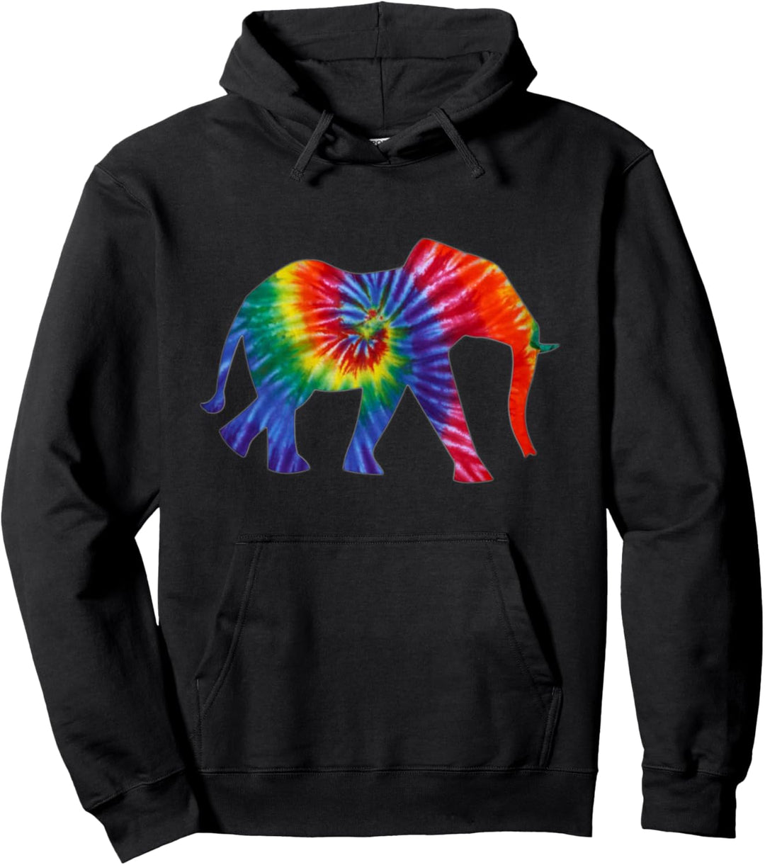 Bunter Batik-Elefant Pullover Hoodie