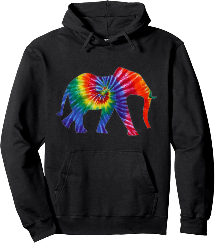 Bunter Batik-Elefant Pullover Hoodie