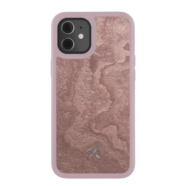 Woodcessories - Bumper Case kompatibel mit iPhone 12 Mini Hülle Rosa Stein Canyon Rot, Canyon Rot