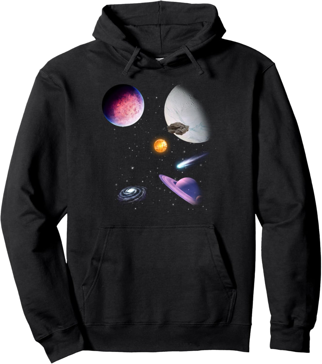 Weltraum Universum Motiv Planeten Sonne Sonnensystem Galaxie Pullover Hoodie