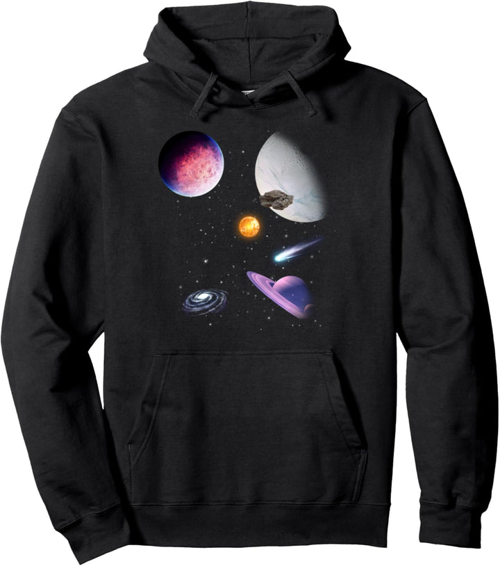 Weltraum Universum Motiv Planeten Sonne Sonnensystem Galaxie Pullover Hoodie