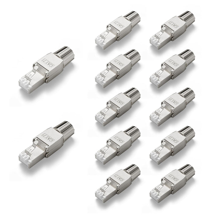 VCELINK RJ45 Stecker Werkzeuglos für Verlegekabel Cat7 Cat6A Netzwerkstecker Werkzeuglos Feldkonfekt