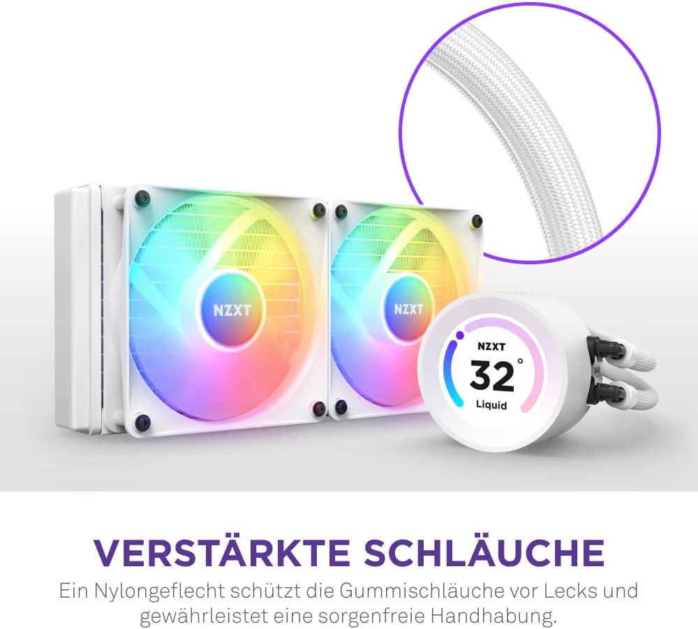 NZXT Kraken Elite 280 RGB - RL-KR28E-W1-280mm AIO CPU Wasserkühlung - 2,36" LCD Display 640x640-2x14
