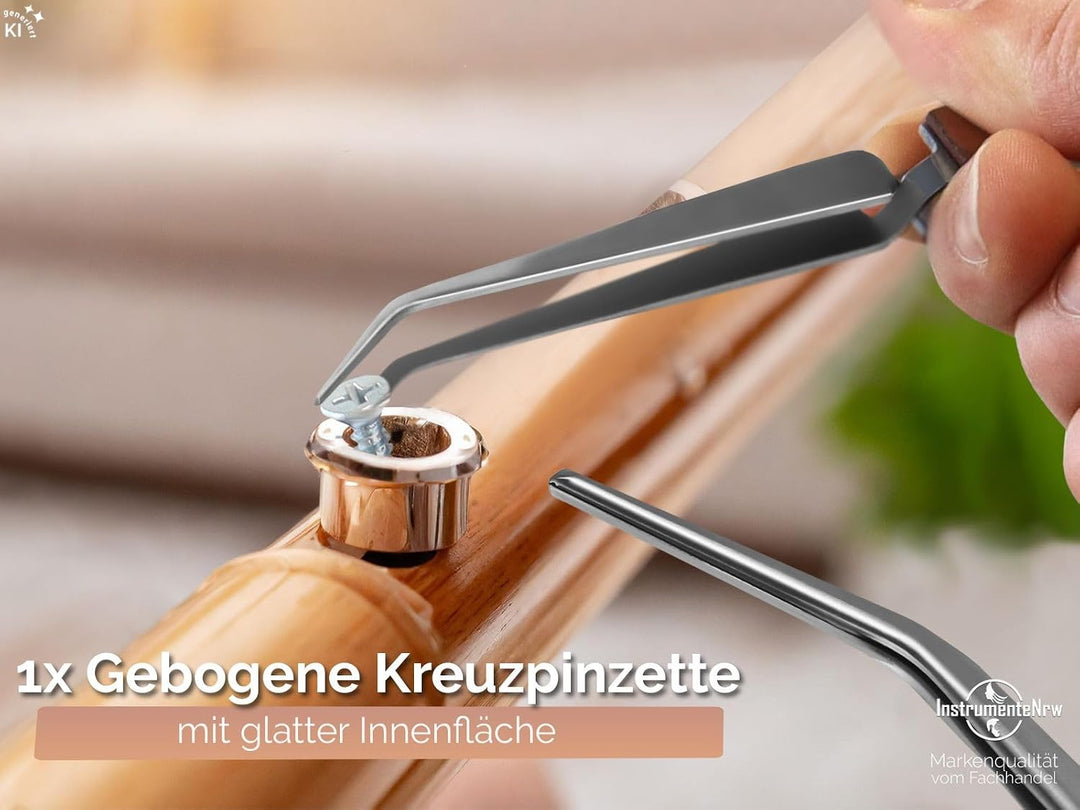 Klemmpinzetten Set Kreuzpinzette Lötpinzette Technische Pinzette Gerade Abgewinkelt Gebogen glatte S