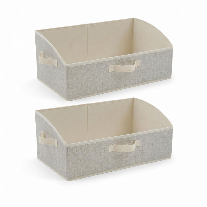 URMONA Aufbewahrungsbox 2 Stück mit Griffen, 28L Faltbare Aufbewahrungskörbe aus Stoff, 50 × 28,5 ×