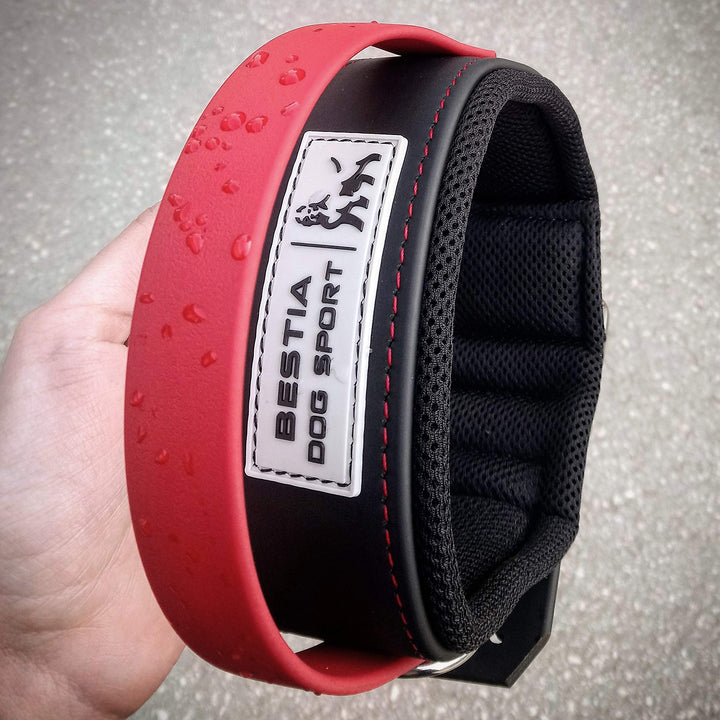Bestia Dog Sport Halsband MIT Griff XL - von 57,5 cm bis 67,5 cm Rot, XL - von 57,5 cm bis 67,5 cm R