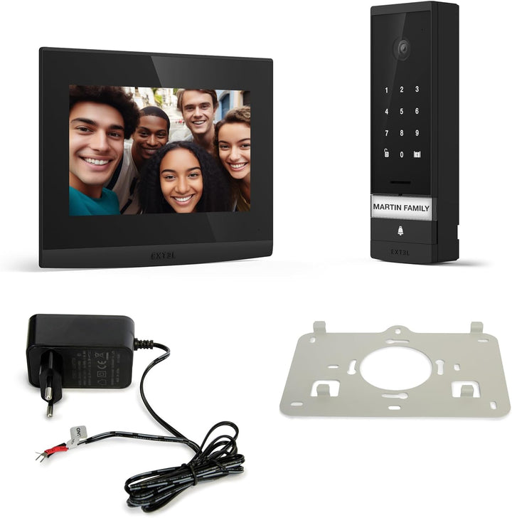 EXTEL Open 3K Türklingel mit Kamera, 7 Zoll, WLAN, Code, QR-Code