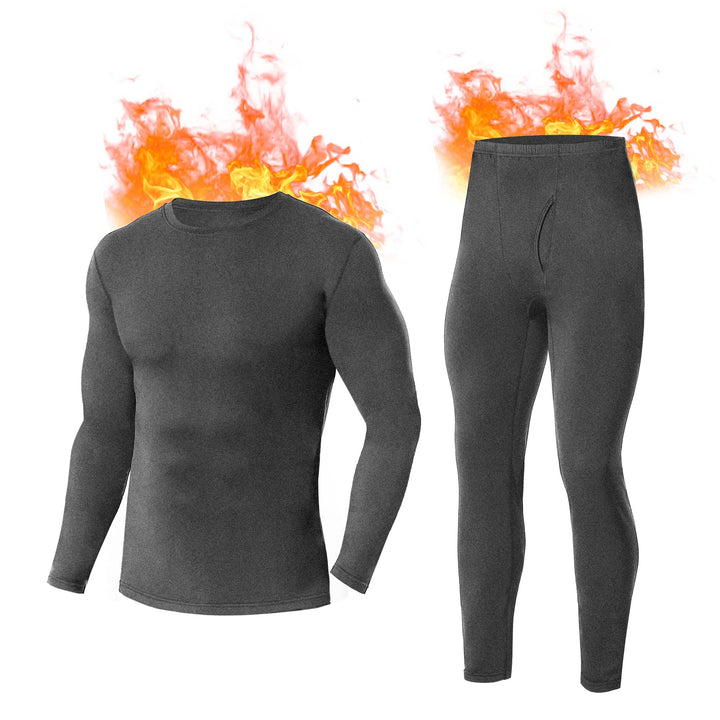 SIMIYA Herren Thermounterwäsche Set, warme Unterwäsche mit Innenfleece, Ultraleicht Oberteil und Unt