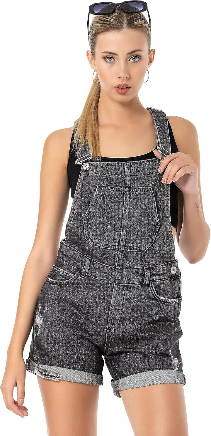 Redbridge Denim Latzhose für Damen Jeans Overall Jumpsuit, 25W Schwarz