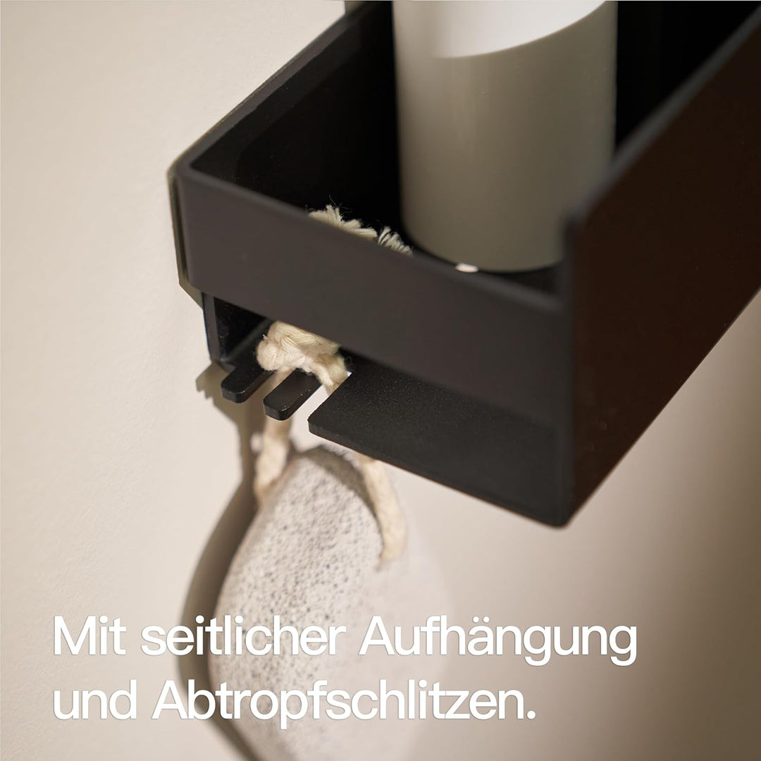 Designfabrik Hamburg Duschablage ohne Bohren | Badezimmer Regal | Badregal | Duschregal ohne Bohren