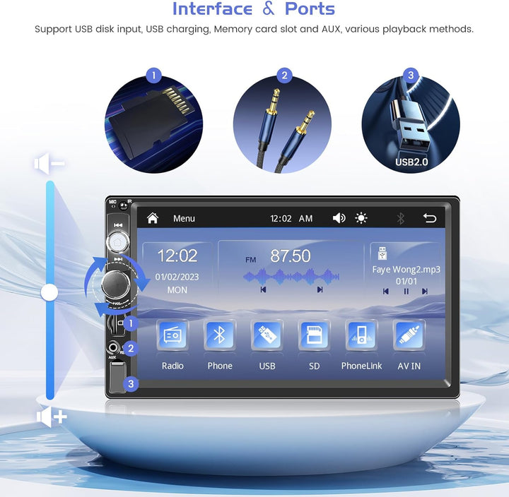 Hikity 1 Din 7 Zoll HD Touchscreen Auto Radio Kompatibel mit Apple CarPlay Android Auto,Autoradio mi