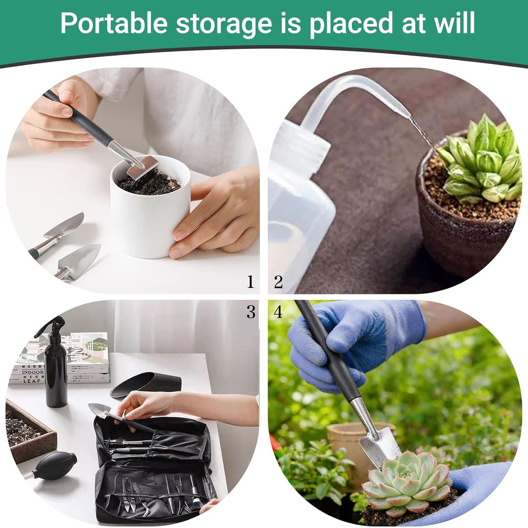 Bonsai Werkzeug Set 18 Stück, Bonsai Starter Kit Garden Tool mit wasserdichte Umtopfmatte & Aufbewah