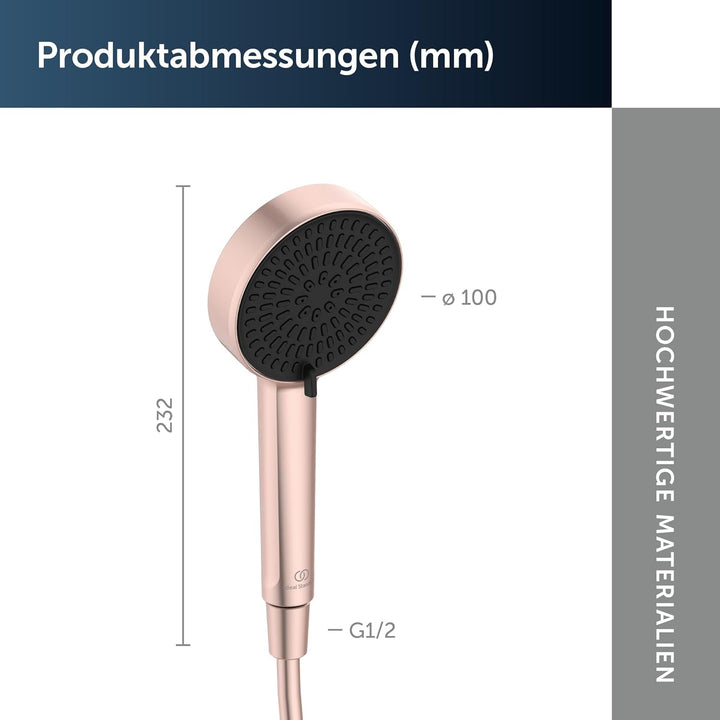 Ideal Standard Idealrain Alu+ 2-Funktionshandbrause, mit zwei Strahlarten (SilkRain und Rain) per Dr
