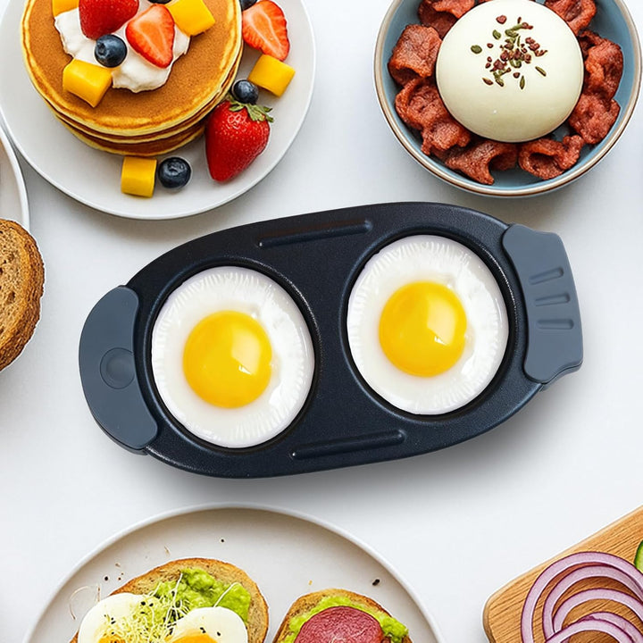 KINDLUME Eierkocher Mikrowelle, Poached Egg Maker, Mikrowellenteller, 2-in-1 Mikrowellen Eierkocher