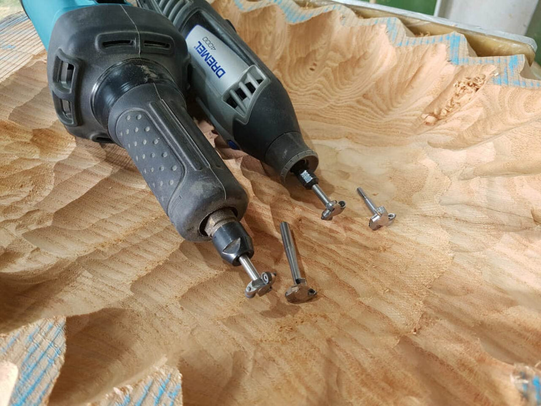 Manpa Mini Schnitzfräser, 3,2 mm (1/8 Zoll) Schaft | Runde HM-Schneiden, Holzfräser, Für Dremel