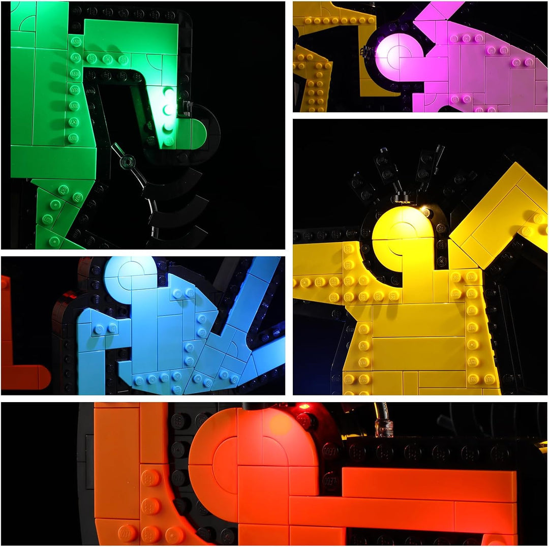 GEAMENT LED Licht-Set Kompatibel mit Lego Keith Haring Tanzende Figuren (Dancing Figures) Art 31216