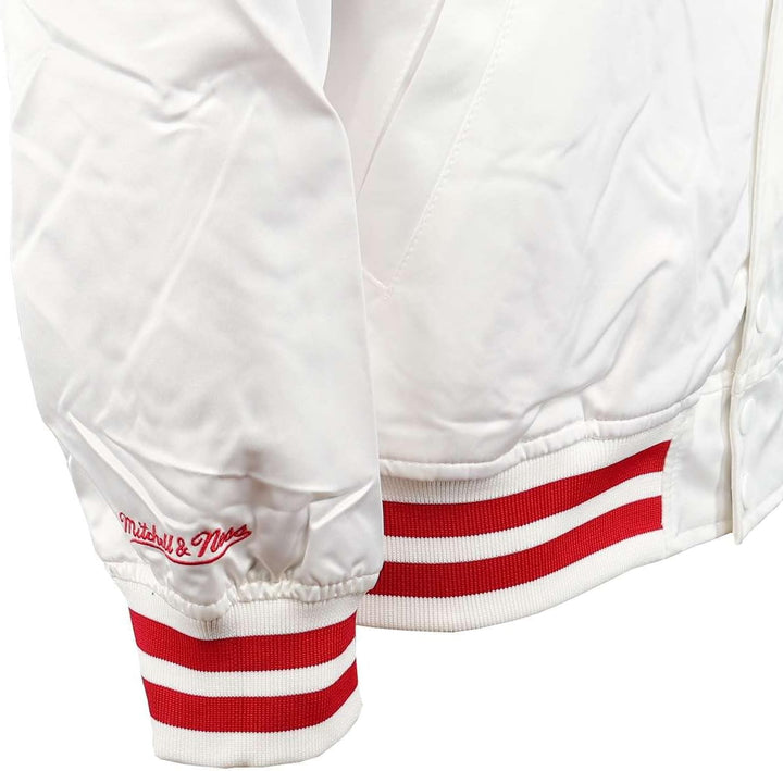 Mitchell & Ness NBA Hometown LW Satin Jacket, White M #2-Red-Wings-White-31093, M #2-Red-Wings-White