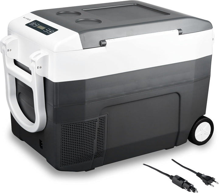 KLAMER Kühlbox XXL, elektrische Kühlbox 40L mit Kompressor, 2 Anschlüsse: 230V & 12V für Zigarettena
