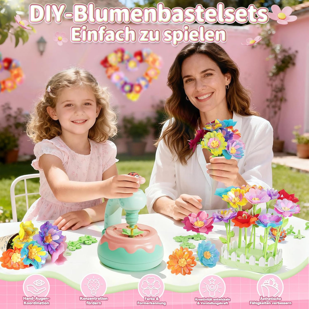 Blumenstrauss-Bastelset, DIY Blumen Bastelset Kinder, Kunsthandwerk-Lernspielzeugset für Mädchen im