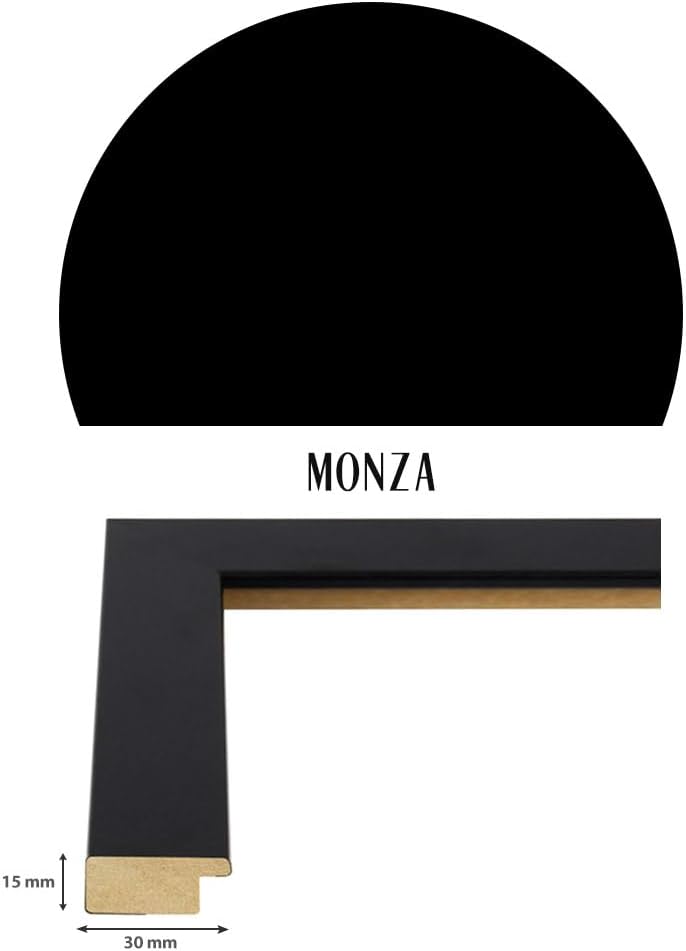 Bildershop-24 Bilderrahmen Monza in SCHWARZ in 50 X 75 Fotorahmen, Wechselrahmen, Posterrahmen, Puzz
