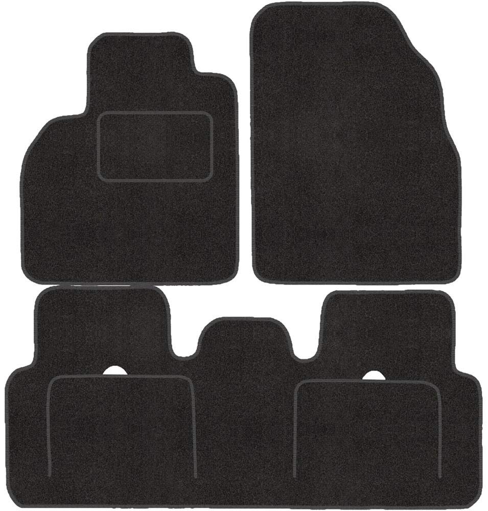 Fussmatten mit Clips 4er Set für Renault Scenic 2 II 2003-2009 Velours Automatten Vorne, Hinten + Cl