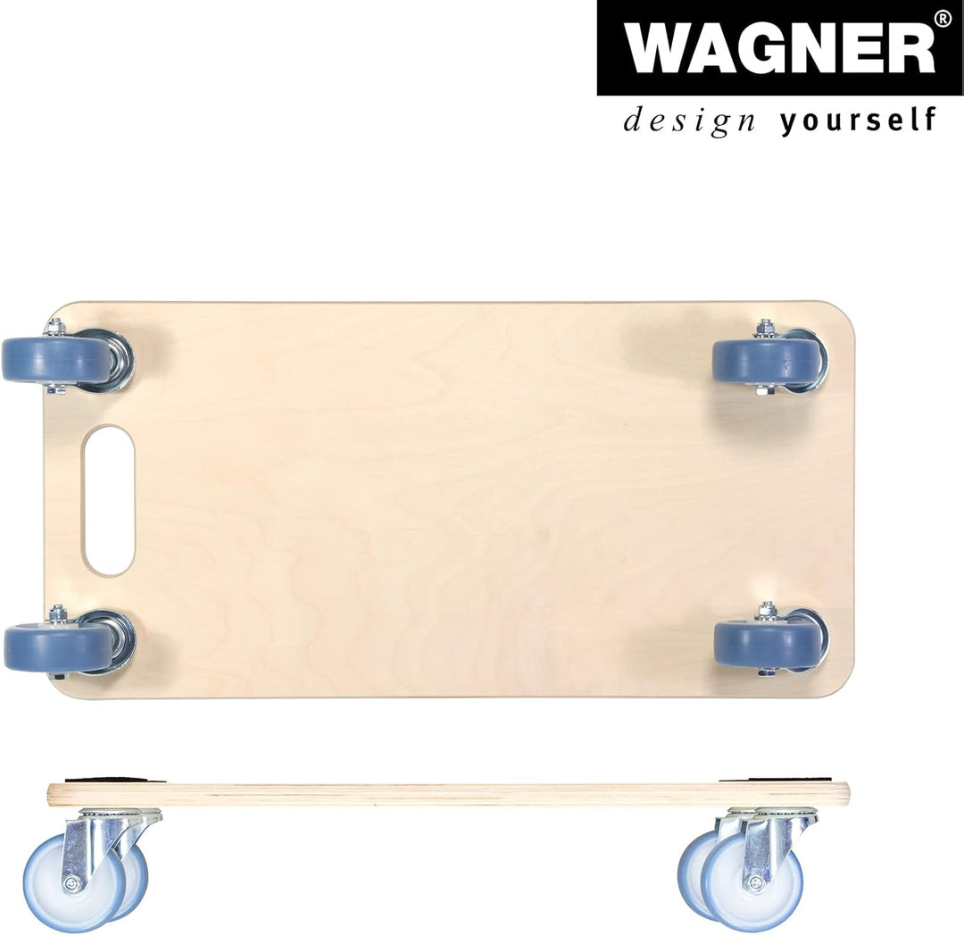 WAGNER Transportroller Transporthilfe I Schichtholz 59 x 29 x 11 cm, Tragkraft 200 kg I Möbelroller