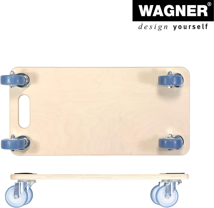 WAGNER Transportroller Transporthilfe I Schichtholz 59 x 29 x 11 cm, Tragkraft 200 kg I Möbelroller