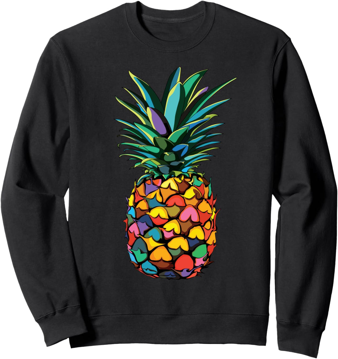 Pineapple Aloha Beaches Rainbow Retro Vintage Hawaiihemd Sweatshirt