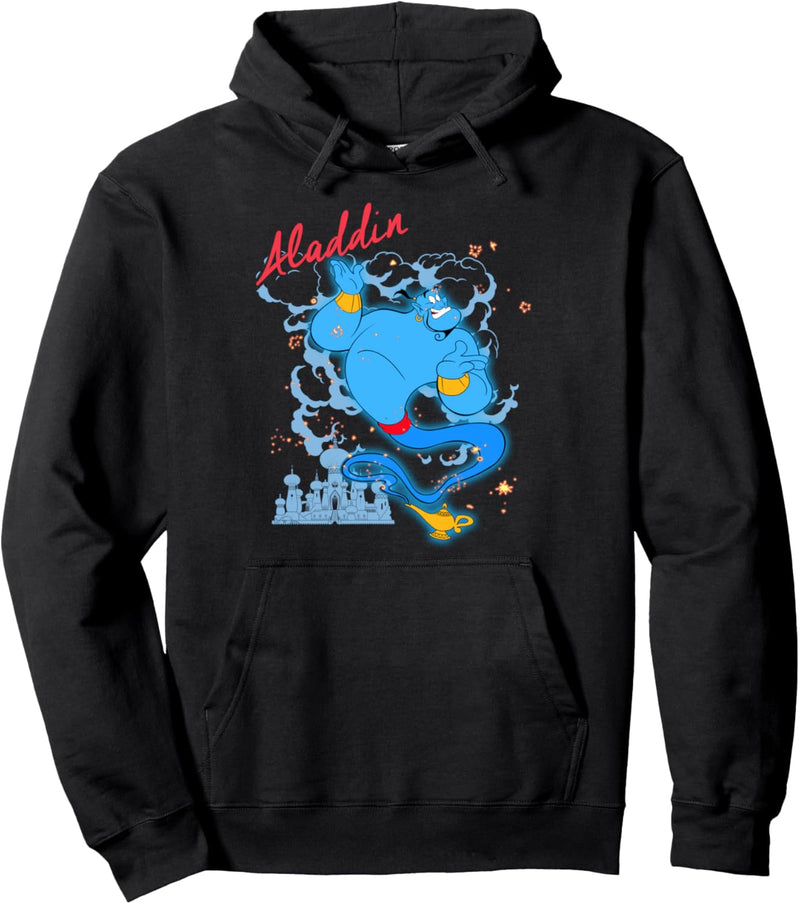 Disney Aladdin Genie Cartoon Portrait Title Pullover Hoodie