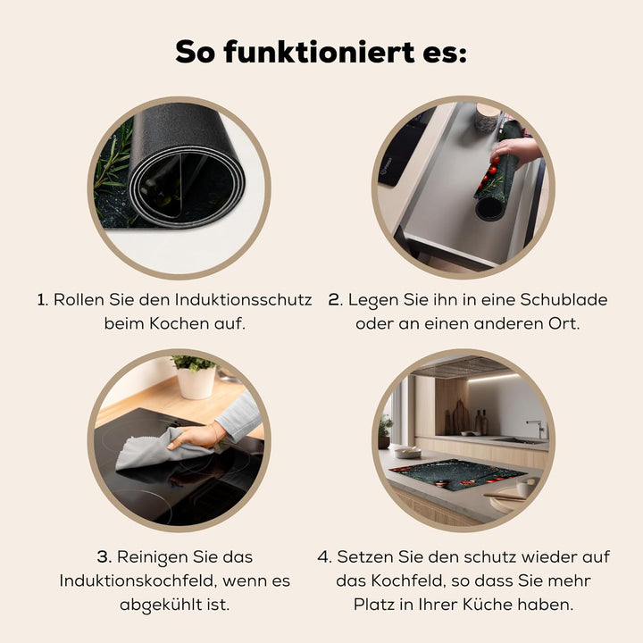 Herdabdeckplatte 70x52 cm Einteilig Herdabdeckung Abdeckplatte für Ceranfeld Abdeckung Induktionskoc