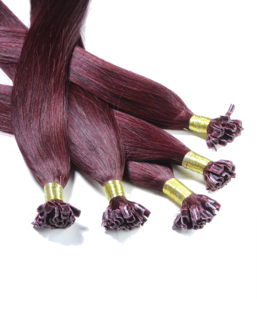 hair2heart Extensions Echthaar Bondings Glatt - 100 Strähnen 0.5g 30cm Burgundy 