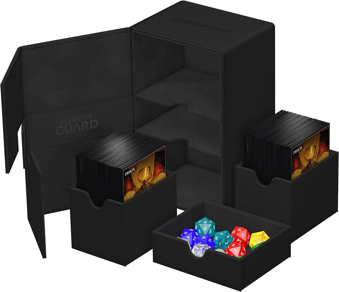 Ultimate Guard UGD011234 Twin Flip`n`Tray 160+ XenoSkin Monocolor Schwarz Kartenbox, Schwarz