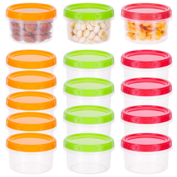 16-Pack Kleine Dosen mit Deckel Plastik, 250ML Wiederverwendbare Snackdose, Auslaufsichere Schraubve