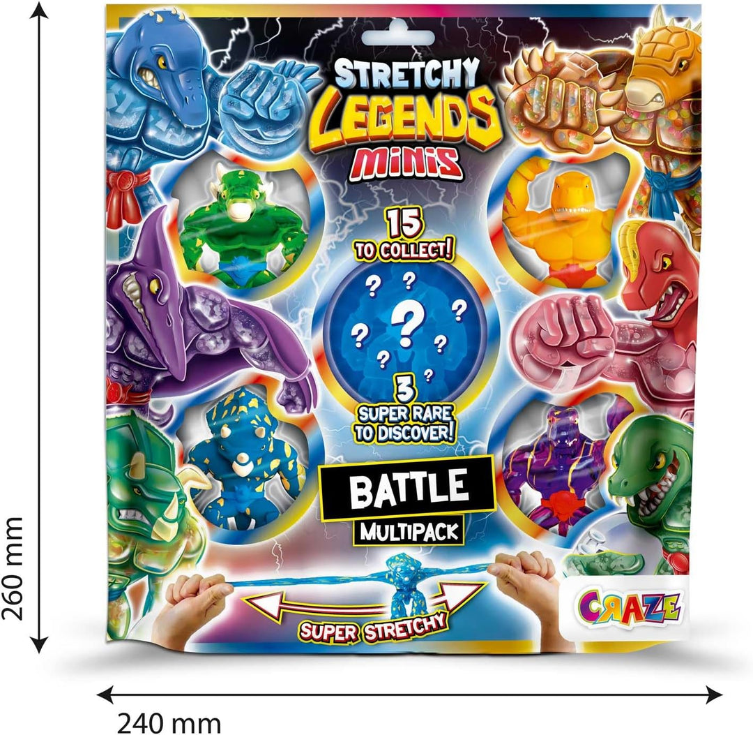 Stretchy Legends Minis Multipack Battle - 5X Elastische Actionfiguren für Kinder, Klebrige & Dehnbar