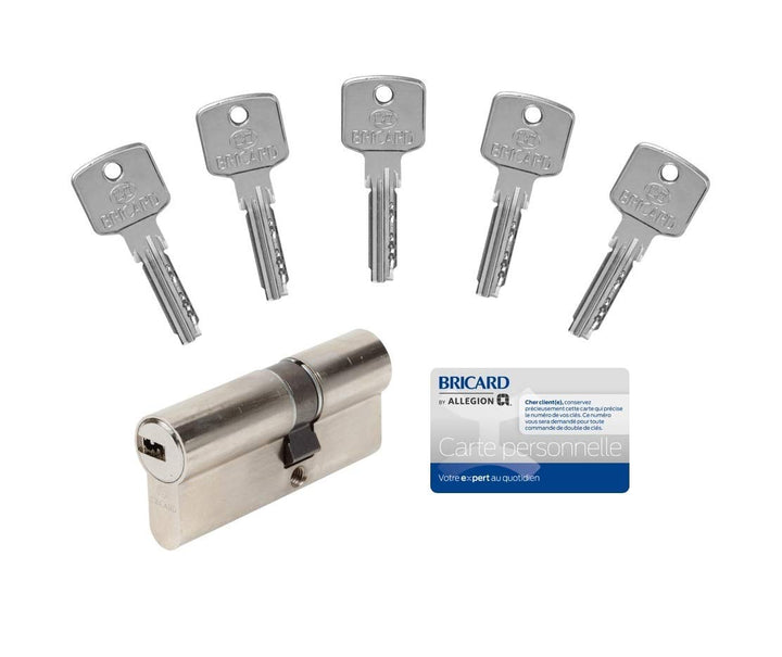 Bricard 15106 Zylinder A6, 30+40, 5 Schlüssel, vernickelt