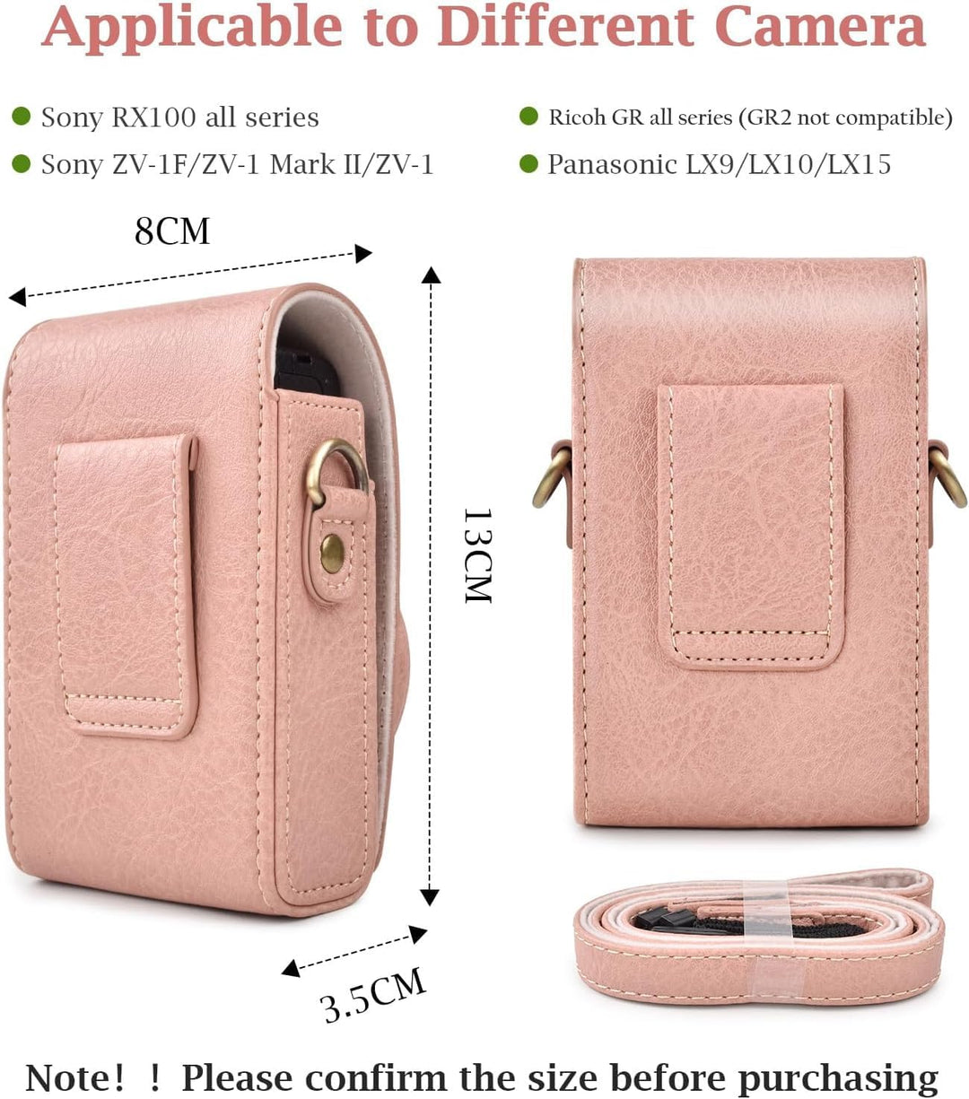 Rieibi Kameratasche für Sony RX100-Serie – Retro-Ledertasche für Sony ZV1F/ZV1/Ricoh GR IIIx/Ricoh G