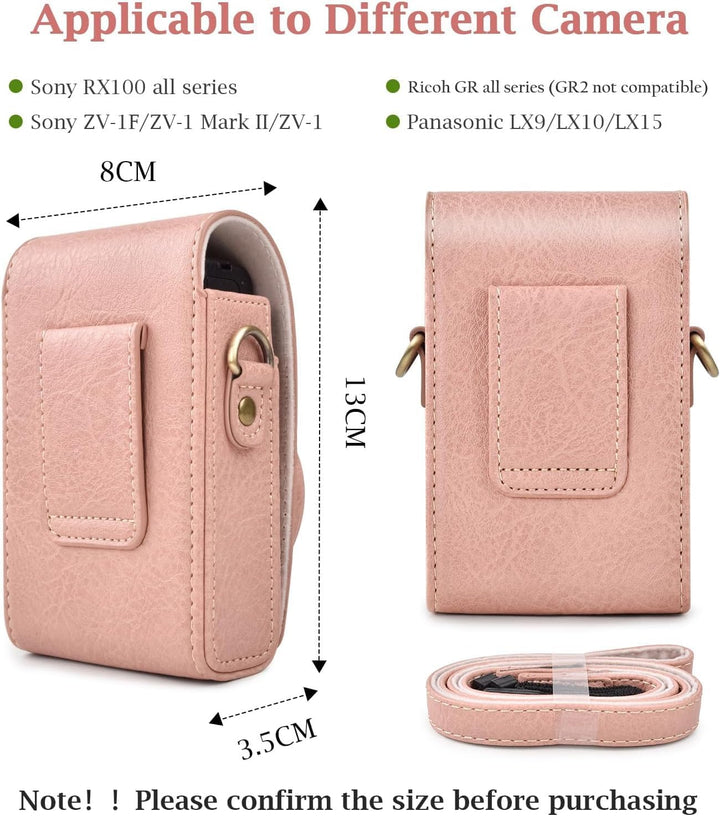 Rieibi Kameratasche für Sony RX100-Serie – Retro-Ledertasche für Sony ZV1F/ZV1/Ricoh GR IIIx/Ricoh G