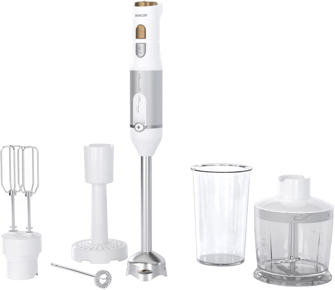 Sencor Multifunktionaler Stabmixer, ultra-leistungsstark, 6 in 1, 1200 W, mit Doppel-Schneebesen, Ze
