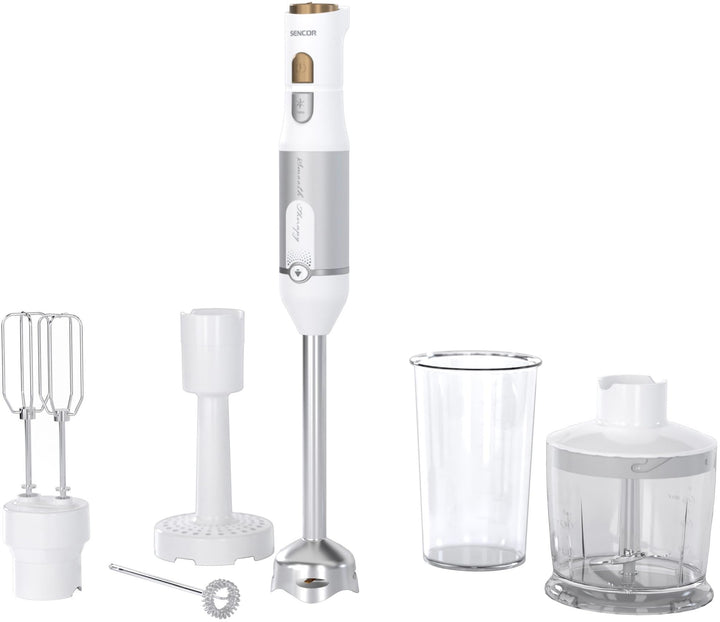 Sencor Multifunktionaler Stabmixer, ultra-leistungsstark, 6 in 1, 1200 W, mit Doppel-Schneebesen, Ze