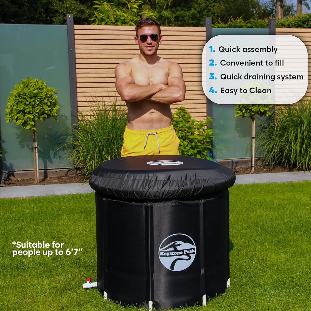Keystone Peak Ice Bath - 85 cm Ø * 72 cm - Booste Dein Immunsytsem & verbessere die Regeneration + K