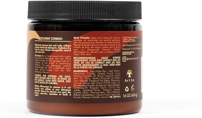 As I Am Naturally | 3er-Set | Co-Wash mit Kokosnuss, 454 g | Leave-In-Spülung, 237 ml | Feuchtigkeit