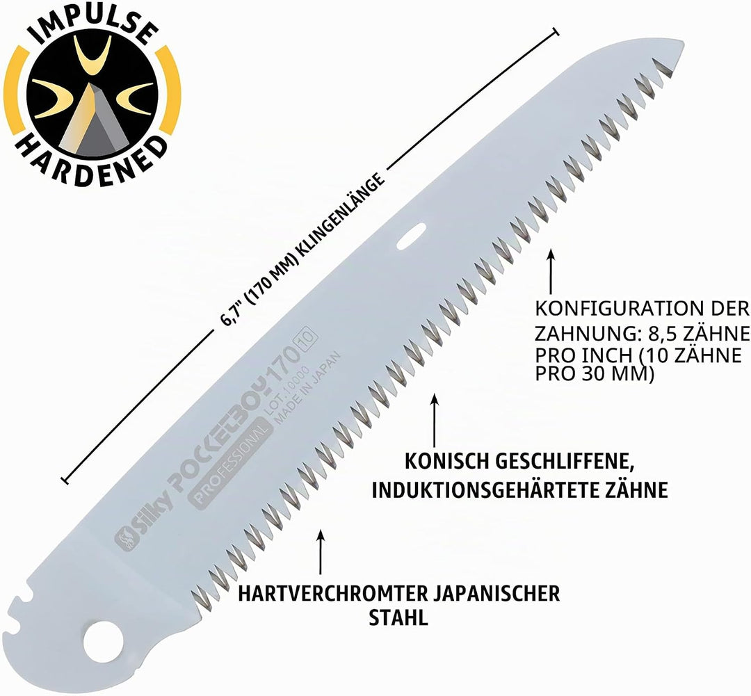 Silky Ersatzblatt für Silky Klappsäge Pocketboy 170mm schwarz/mittel 170mm schwarz/mittel Ersatzblat