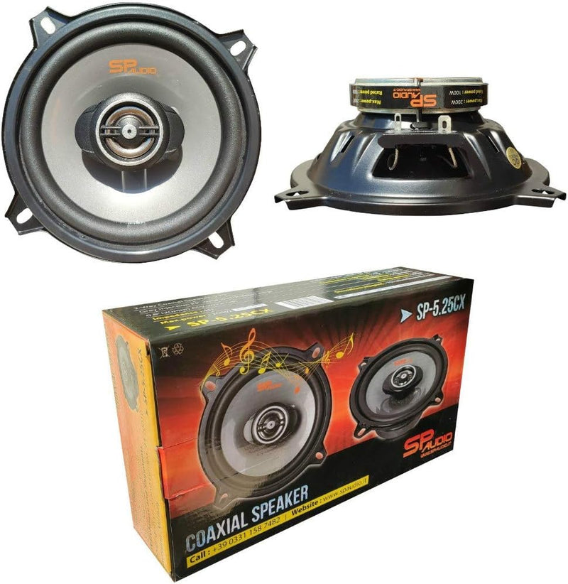 2 SP AUDIO SP-5.25CX 2-Wege-koaxiallautsprecher 5,25" 13,00 cm 130 mm 100 watt rms 200 watt max impe